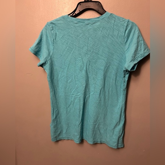 Patagonia shirt - aqua v-neck short sleeve cotton blend tee - Picture 3 of 8